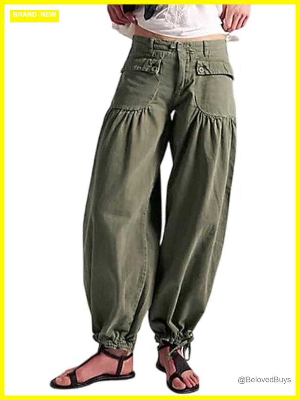 Wide Leg Baggy Tube Jeans Mid Rise Drawstring Ankle Denim Pants
